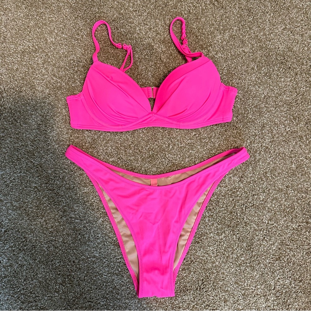 Victoria’s Secret push-up bikini top with Brazilian high-cut bottoms
